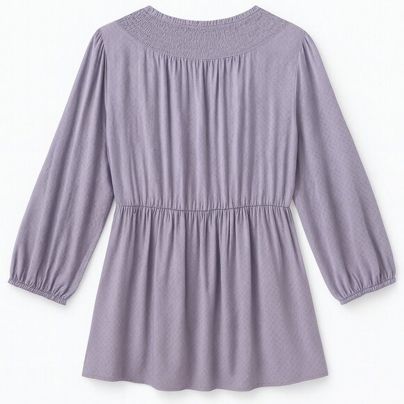 Isabel by Ingrid Isabel Lavender Long Sleeve Blouse XL NWT Smocked - Picture 3 of 4